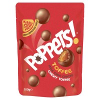 Poppets Chewy Toffee Pouch 100g - Best Before: 26.02.25 *NEW*